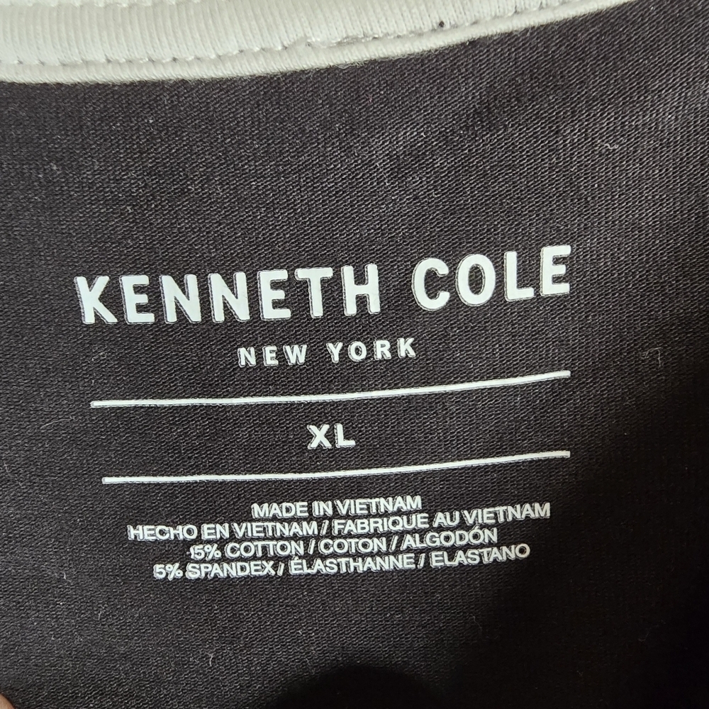 NWOT Kenneth Cole Black Short Sleeve Henley Tee Cotton /Spandex Size XL - Picture 5 of 7
